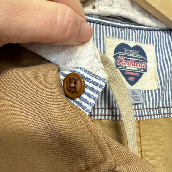 Carhartt Detroit Vest XL Hooded Hoodie Retro Y2K Tan Cotton Womens Juniors - Picture 8 of 9